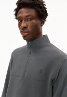 Armedangels Herren Pullover Troyer WAARLO Fleece space steel
