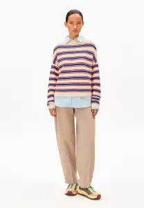 Armedangels Damen Pullover Merinaa Stripes oatmilk-mars...