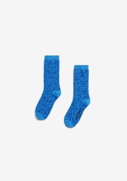 Armedangels Unisex Socken Leopard Socks marine blue