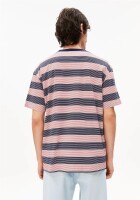 Armedangels Herren T-Shirt Maarkos multi stripes tinted navy-oatmilk