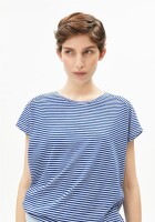 Armedangels Damen T-Shirt slub jersey stripe oatmilk-dynamo blue