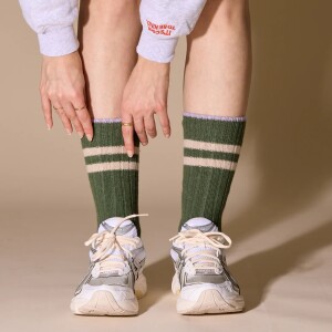 popeia Damen Socken dicke Stricksocken aus Wolle in Grün