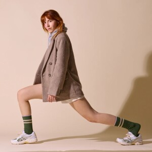 popeia Damen Socken dicke Stricksocken aus Wolle in Grün