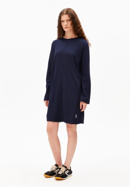Armedangels Damen Kleid Jerseykleid Maariliana LS tinted navy