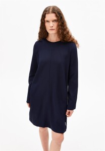 Armedangels Damen Kleid Jerseykleid Maariliana LS tinted navy