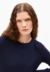 Armedangels Damen Kleid Jerseykleid Maariliana LS tinted navy