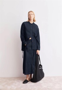 Armedangels Damen Rock panelled denim midi skirt rinse