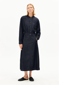 Armedangels Damen Rock panelled denim midi skirt rinse