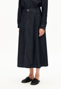Armedangels Damen Rock panelled denim midi skirt rinse