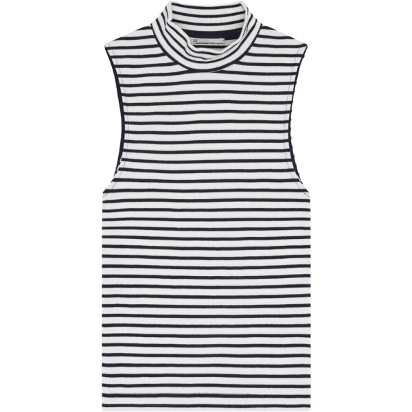 KnowledgeCotton Damen Top rib mock neck 2010013 navy