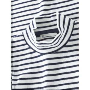 KnowledgeCotton Damen Top rib mock neck 2010013 navy