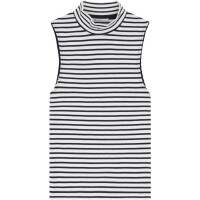 KnowledgeCotton Damen Top rib mock neck 2010013 navy