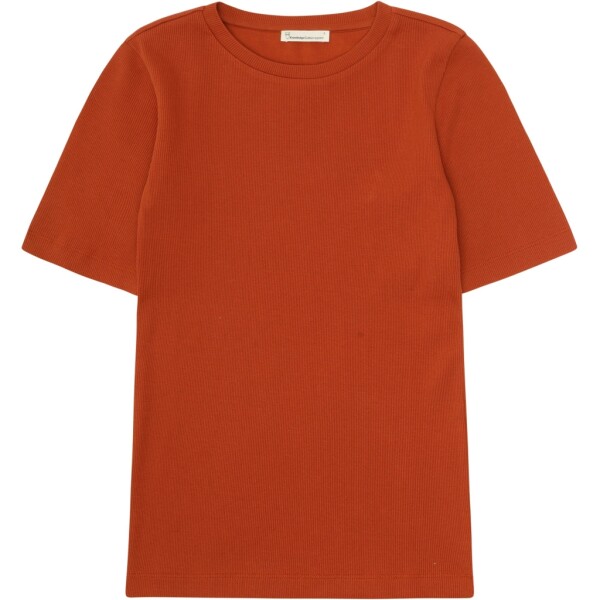 KnowledgeCotton Damen T-Shirt Rib T-Shirt 2010014 burnt brick