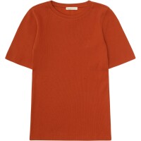 KnowledgeCotton Damen T-Shirt Rib T-Shirt 2010014 burnt brick