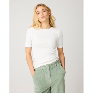 KnowledgeCotton Damen T-Shirt Rib T-Shirt 2010014 star white