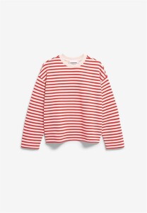 Armedangels Damen Pullover Frankaa Maarlen Stripe Sweatshirt undyed-mars red