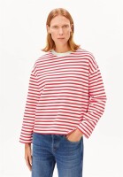 Armedangels Damen Pullover Frankaa Maarlen Stripe Sweatshirt undyed-mars red
