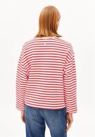 Armedangels Damen Pullover Frankaa Maarlen Stripe Sweatshirt undyed-mars red