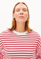 Armedangels Damen Pullover Frankaa Maarlen Stripe Sweatshirt undyed-mars red