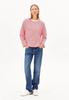 Armedangels Damen Pullover Frankaa Maarlen Stripe Sweatshirt undyed-mars red