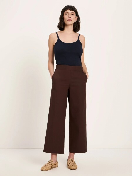 Lanius Damen Hose verkürzte Hose GOTS chocolate