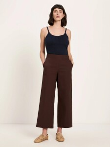 Lanius Damen Hose verkürzte Hose GOTS chocolate