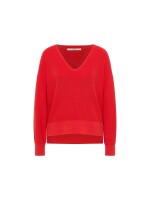 Lanius Damen Pullover mit V-Ausschnitt GOTS red lava