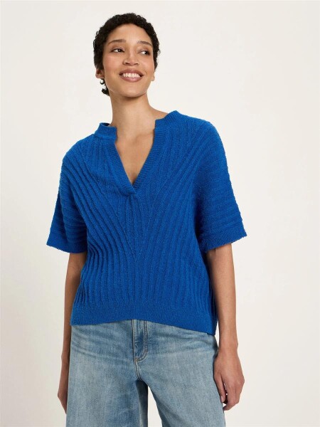 Lanius Damen Pullover Bouclé Pullunder GOTS lapis