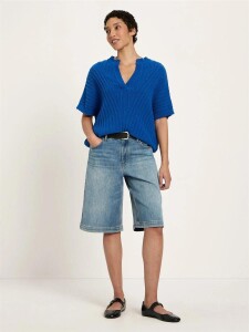 Lanius Damen Pullover Bouclé Pullunder GOTS lapis