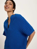 Lanius Damen Pullover Bouclé Pullunder GOTS lapis
