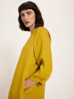Lanius Damen Kleid mit V-Ausschnitt dark kiwi