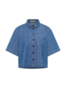 Lanius Damen Bluse Jeansshirt GOTS mid blue denim