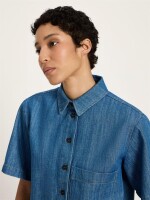 Lanius Damen Bluse Jeansshirt GOTS mid blue denim