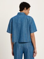 Lanius Damen Bluse Jeansshirt GOTS mid blue denim