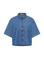 Lanius Damen Bluse Jeansshirt GOTS mid blue denim