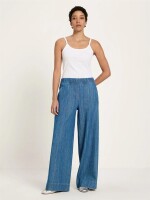 Lanius Damen Hose Jeans mit Gummibund GOTS mid blue denim
