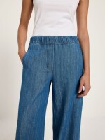 Lanius Damen Hose Jeans mit Gummibund GOTS mid blue denim