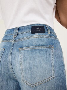 Lanius Damen Jeans relaxed GOTS stonewash blue denim