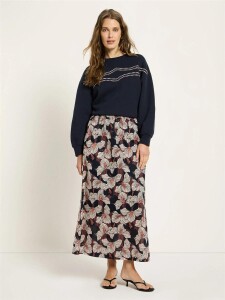 Lanius Damen Rock Midirock GOTS print bloom onyx