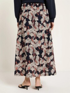 Lanius Damen Rock Midirock GOTS print bloom onyx