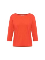 Lanius Damen T-Shirt U-Boot-Shirt mit 3/4 Arm lava red