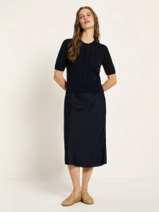 Lanius Damen Pullover Kurzarmpullover midnight