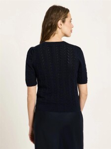 Lanius Damen Pullover Kurzarmpullover midnight