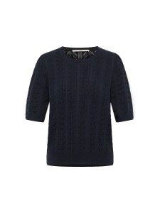 Lanius Damen Pullover Kurzarmpullover midnight