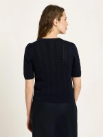 Lanius Damen Pullover Kurzarmpullover midnight