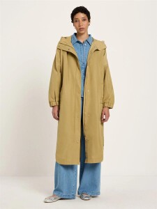 Lanius Damen Jacke beschichteter Mantel GRS khaki