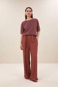 by bar Damen T-Shirt Neva Slub Stripe withered rose