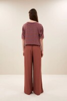 by bar Damen T-Shirt Neva Slub Stripe withered rose