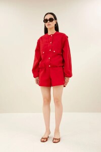 by bar Damen Jacke Maggie zip red