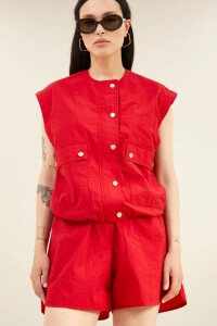 by bar Damen Jacke Maggie zip red